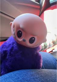 Close-up of a purple Lafufu doll